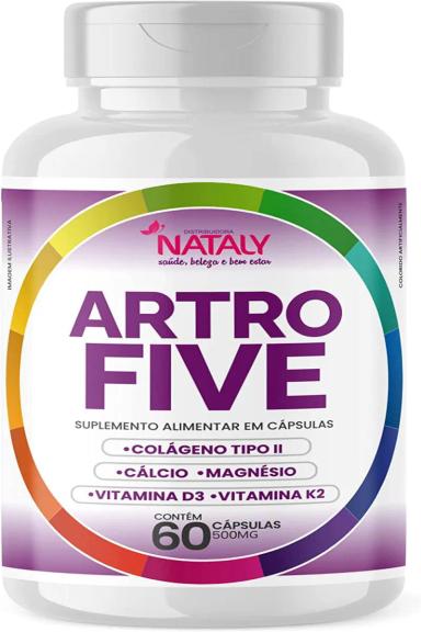 ARTROFIVE COLáGENO TIPO 2 + MAGNéSIO 60 CAPSULAS DE 500MG NATALY