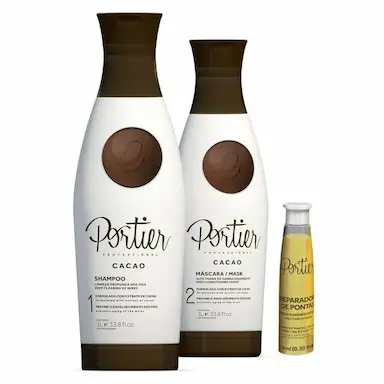 PORTIER CACAO ESCOVA PROGRESSIVA (2 X 1 LITRO) + AMPOLA SEMI DI LINO 15ML
