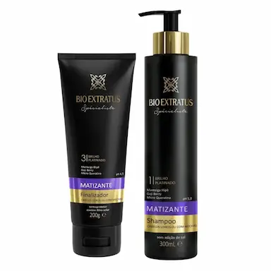 KIT BIO EXTRATUS MATIZANTE ROXO SHAMPOO E FINALIZADOR SPéCIALISTE