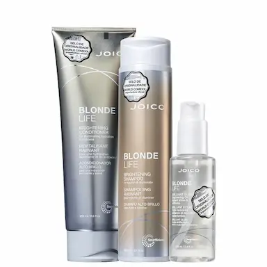 JOICO BLONDE LIFE BRILLIANT GLOW SMART RELEASE SHAMPOO 300ML + CONDICIONADOR 250ML + ÓLEO 100ML