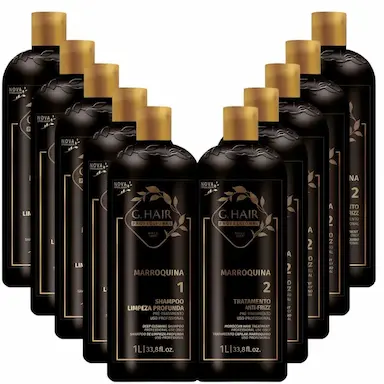 G.HAIR ESCOVA PROGRESSIVA MARROQUINA 5 KITS (2 X 1 LITRO)