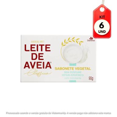KIT C/06 DAVENE LEITE DE AVEIA SABONETE HIPOALERGêNICO 90G