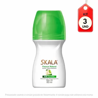 KIT C/03 SKALA FRESCOR NATURAL DESODORANTE ROLLON 60ML