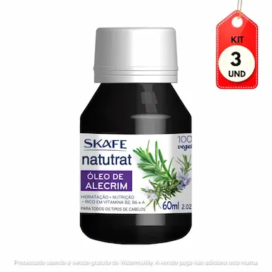 KIT C/03 SKAFE NATUTRAT ÓLEO DE ALECRIM 60ML
