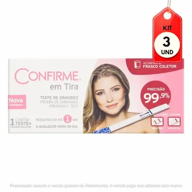 KIT C/03 CONFIRME TESTE DE GRAVIDEZ EM TIRAS C/1