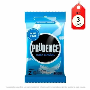 KIT C/03 PRUDENCE ULTRA SENSíVEL PRESERVATIVO C/3