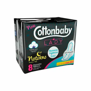 COTTONBABY LADY SUAVE NOTURNO C/ ABAS C/8 ABSORVENTE