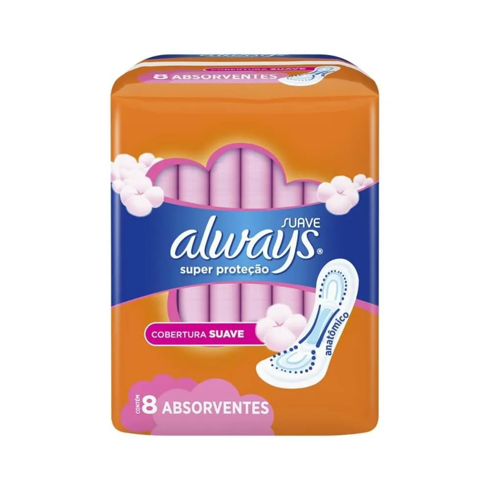 ALWAYS SUPER PROTEçãO SUAVE S/ ABAS C/8 ABSORVENTE