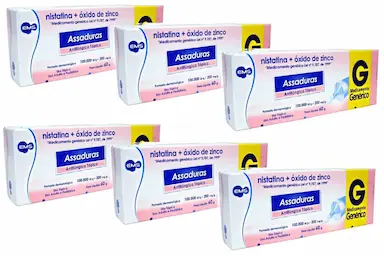 KIT 6X POMADA ASSADURA NISTATINA + ÓXIDO DE ZINCO (6X 60GR) EMS