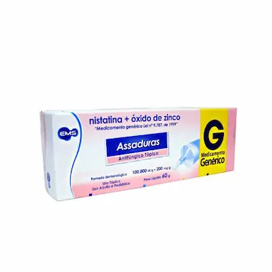 POMADA ASSADURA NISTATINA + ÓXIDO DE ZINCO 60G - EMS