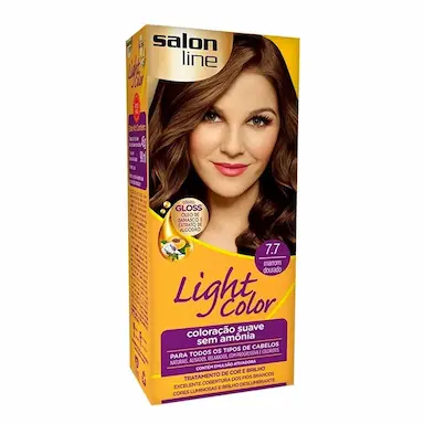 TINTURA SALON LINE LIGHT COLOR COR:7.7 MARROM DOURADO