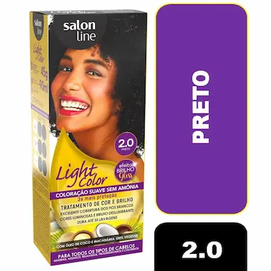 TINTURA SALON LINE LIGHT COLOR COR:2.0 PRETO