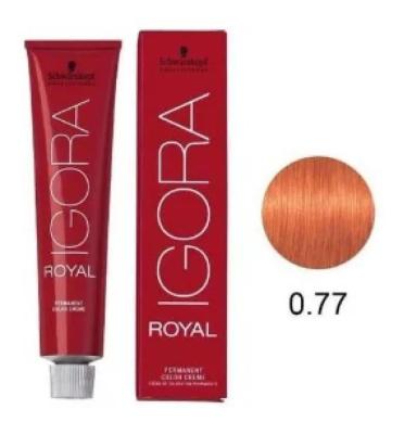 COLORAçãO SCHWARZKOPF IGORA ROYAL 60ML COR:0-77 MISTURA COBRE