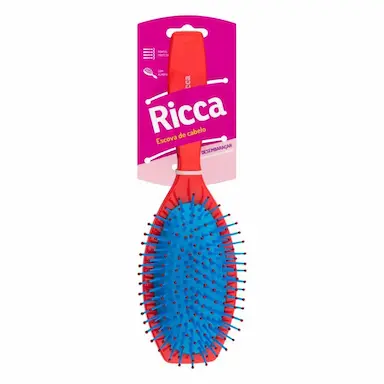 ESCOVA RICCA CEREJA OVAL ALMOFADADA