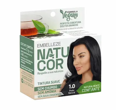 TINTURA NATUCOR COR:1.0 CHA PRETO NATURAL