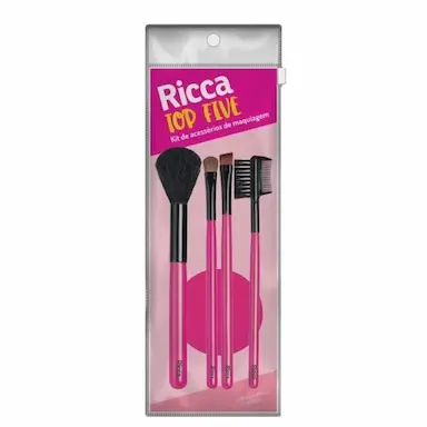CONJUNTO RICCA DE PINCEIS DE MAQUIAGEM E ESPONJA