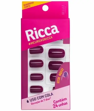 RICCA UNHAS POSTIçAS ROXO AMETISTA