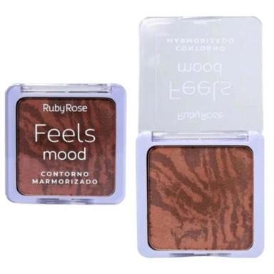 PALETA DE CONTORNO MARMORIZADO FEELS MOOD DARK RUBY ROSE - xpto