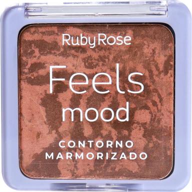 PALETA DE CONTORNO MARMORIZADO FEELS MOOD MEDIUM RUBY ROSE - xpto