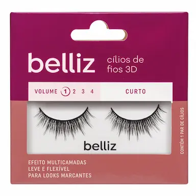 CíLIOS POSTIçOS BELLIZ 3D VOL. 1 CURTO - 205