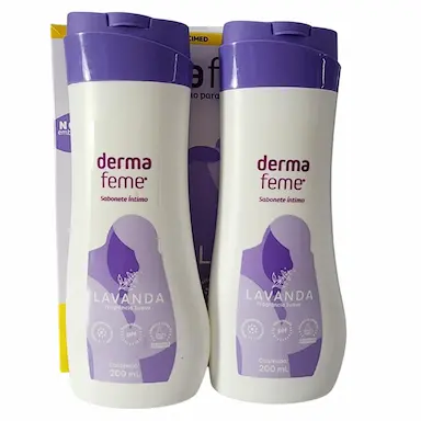 KIT 2 SABONETE LíQUIDO ÍNTIMO LAVANDA DERMAFEME CIMED DE 200ML CADA