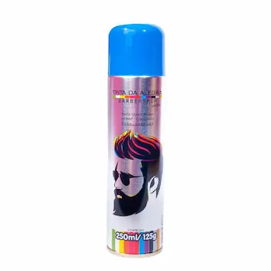 TINTA TEMPORARIA SPRAY PARA CABELOS AZUL BARBERSHOP TINTA DA ALEGRIA 250ML/125G