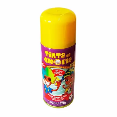 TINTA TEMPORARIA SPRAY PARA CABELOS AMARELO TINTA DA ALEGRIA 120ML/70G