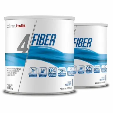 KIT 2 4 FIBER FIBRAS SOLUVEIS CLINIC MAIS 200G NEUTRO