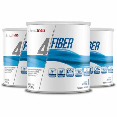 KIT 3 4 FIBER FIBRAS SOLUVEIS CLINIC MAIS 200G NEUTRO
