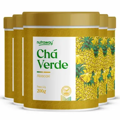 KIT 5 CHá VERDE ABACAXI NUTRAWAY 200G