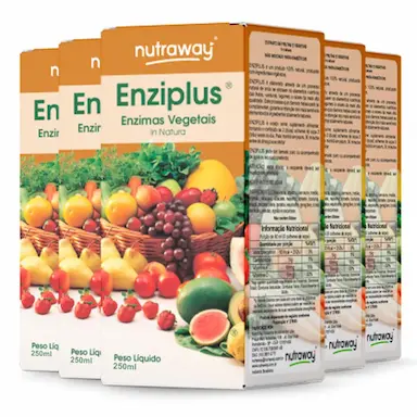 KIT 5 ENZIMAS VEGETAIS ENZIPLUS NUTRAWAY 250ML