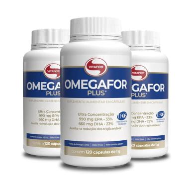 KIT 3 ÔMEGAFOR PLUS 1000MG VITAFOR 120 CáPSULAS