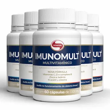 KIT 5 IMUNOMULT MULTIVITAMíNICO VITAFOR 60 CáPSULAS