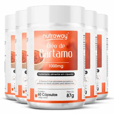 KIT 5 ÓLEO DE CáRTAMO NUTRAWAY 1000MG 60 CáPSULAS