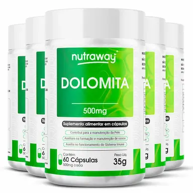 KIT 5 DOLOMITA NUTRAWAY 500MG 60 CáPSULAS