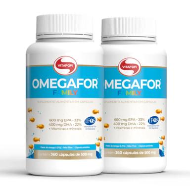 KIT 2 ÔMEGAFOR FAMILY ÔMEGA 3 VITAFOR 360 CáPSULAS