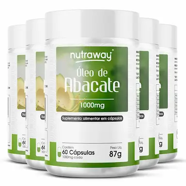 KIT 5 ÓLEO DE ABACATE NUTRAWAY 1000MG 60 CáPSULAS