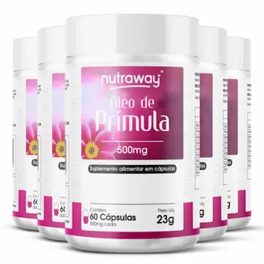 KIT 5 ÓLEO DE PRíMULA NUTRAWAY 500MG 60 CáPSULAS