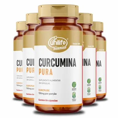 KIT 5 CURCUMINA PURA UNILIFE 60 CáPSULAS