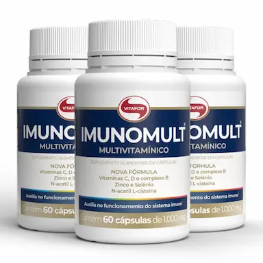 KIT 3 IMUNOMULT MULTIVITAMíNICO VITAFOR 60 CáPSULAS
