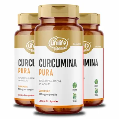 KIT 3 CURCUMINA PURA UNILIFE 60 CáPSULAS