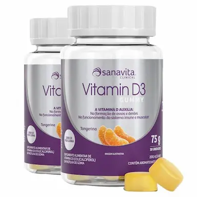 KIT 2 VITAMINA D3 GUMMY 30 CáPSULAS DA SANAVITA