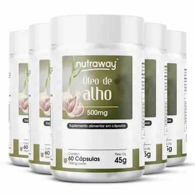 KIT 5 ÓLEO DE ALHO NUTRAWAY 500MG 60 CáPSULAS