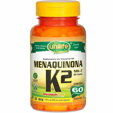VITAMINA K2 MENAQUINONA MK7 60 CáPSULAS UNILIFE
