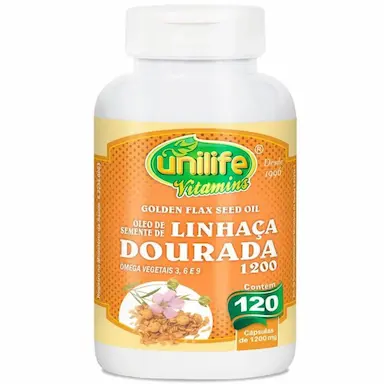 ÓLEO DE SEMENTE DE LINHAçA DOURADA 1200MG 120 CáPSULAS UNILIFE