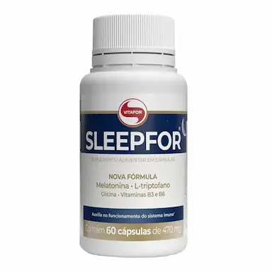 Suplemento Alimentar SLEEPFOR TRIPTOFANO, B3, B6 + GLICINA VITAFOR 60 CÁPSULAS