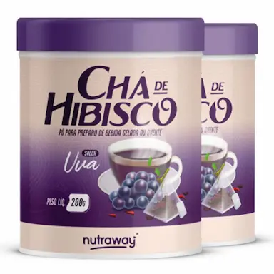 KIT 2 CHá DE HIBISCO UVA NUTRAWAY 200G