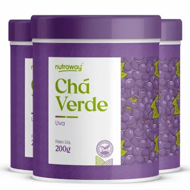KIT 3 CHá VERDE UVA NUTRAWAY 200G