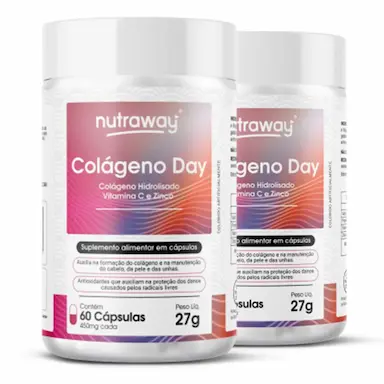 KIT 2 COLáGENO DAY HIDROLISADO NUTRAWAY 60 CáPSULAS