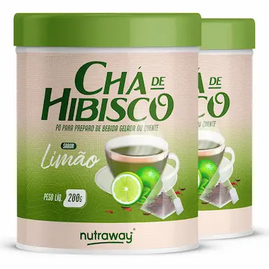 KIT 2 CHá DE HIBISCO LIMãO NUTRAWAY 200G
